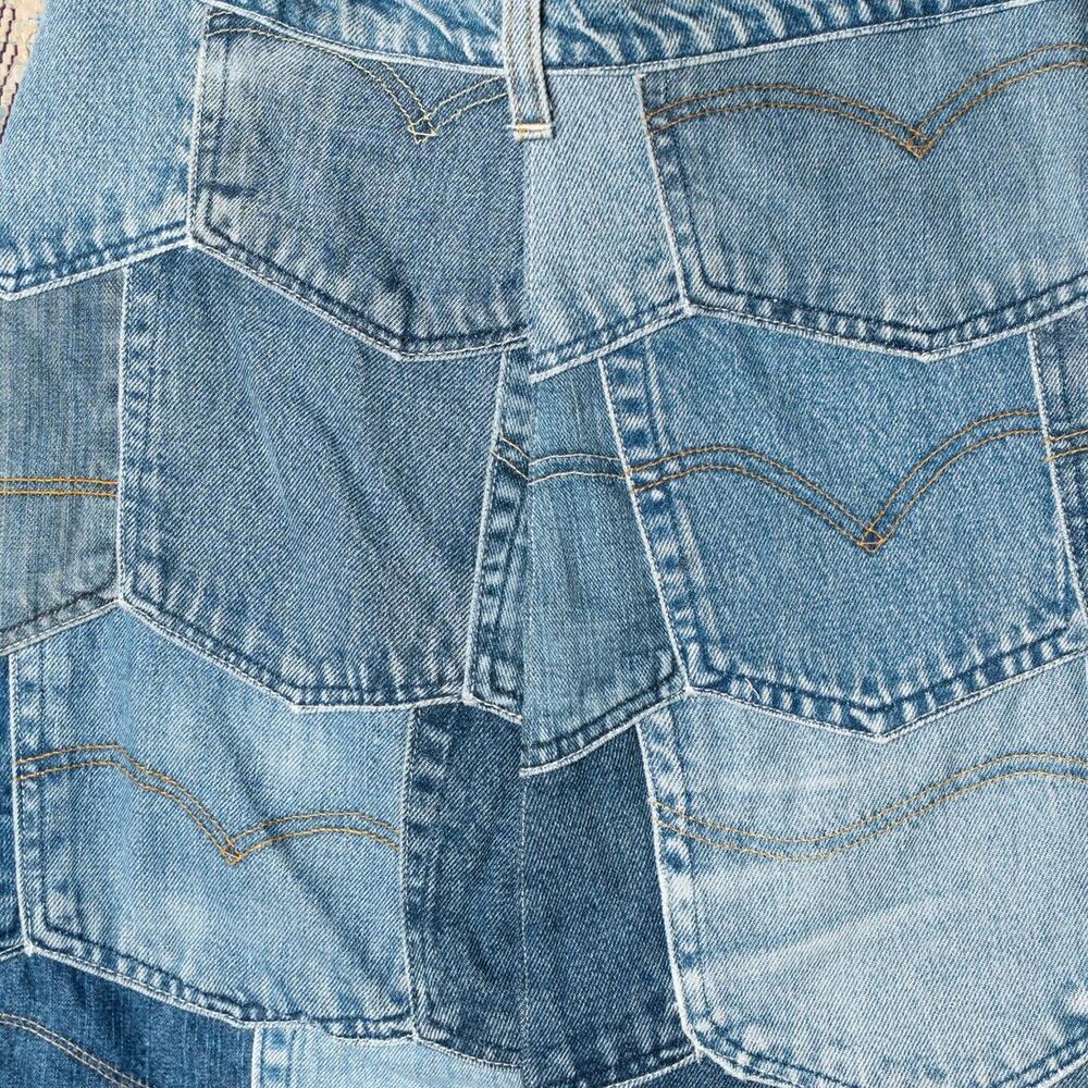Custom upcycled patchwork skirt size 30 - Picture 7 of 7